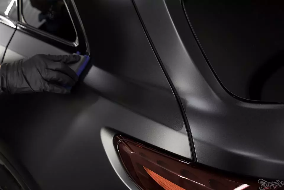 Infiniti FX37. Расклейка кузова от винила и полный окрас кузова в Satin Black.